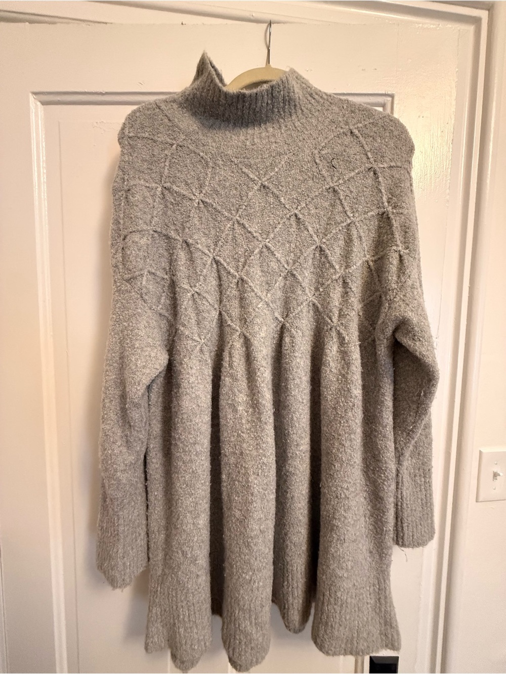 Free People Gray Turtleneck Knit Sweater Dress